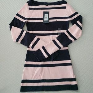 Pink and Navy striped sweater